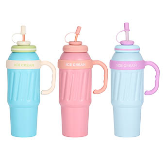 Ice Cream Tumbler With Straw